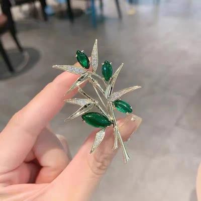 Bamboo Soaring Brooch High-End Brooch Corsage Temperament Anti-Light Pin Clothing Accessories
