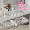 2PC Sliding Desktop Drawer Organizer Hidden Adhesive Drawer Storage Box for Office Desk Pen Holder Under Table Cosmetics Storage