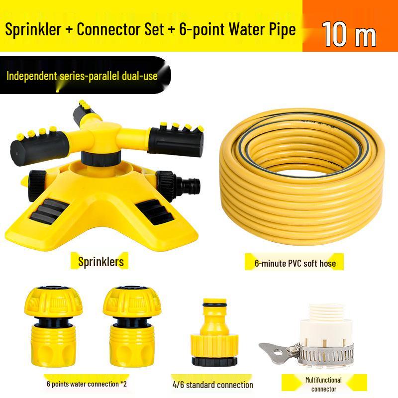360° Automatic Rotating Three-Pronged Sprinkler Head for Nursery Irrigation.