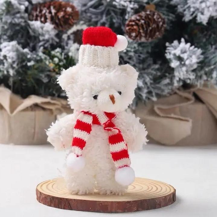 1 buc. Păpușă Ursulet de Pluș Mini Moale Kawaii - Pandantiv pentru Pom de Crăciun & Decor pentru Casă, Cadou Drăguț de Crăciun pentru Copii, Ornament de Sărbători