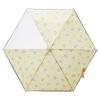 Estaa Folding Umbrella with Clear Checkered and Floral Reflective 55cm Yellow Kids' Window, Windproof, Design, Tape, Finger-Pinch Resistant, Ribs,