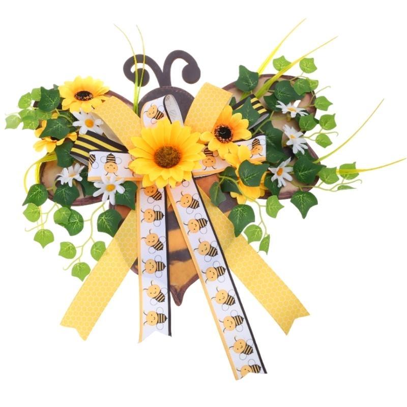 16 Inch Wreath Handmade Artificial Garland Hanging Pendant Ornaments for Front Door Decoration 2