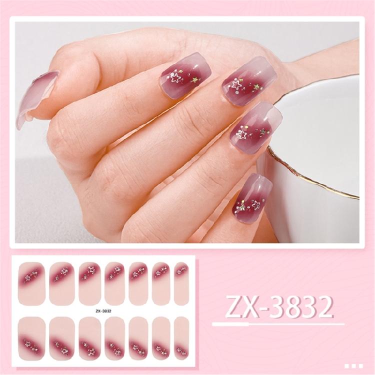 Bronzing Nail Polish Stickers Decals Full Wrap Gels Nail Strips Nail Sticker