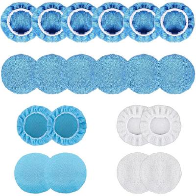 20PCS Car Polisher Pad Bonnets, 7 To 8 Inch Car Orbital Buffer Polisher Pad Bonnet, 12*Microfiber Bonnets, 4*Non-Woven Buffing Bonnet + 2*Woollen