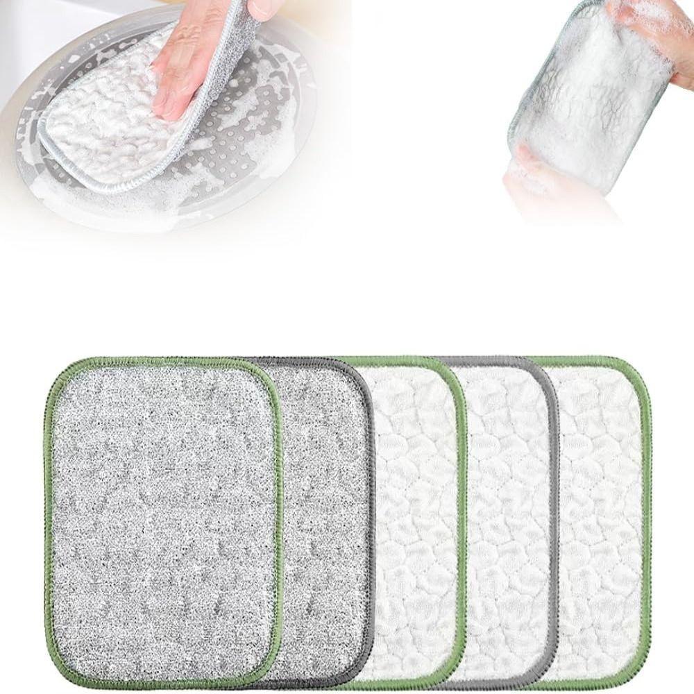 5Pcs Reusable Wiping Rags Non-Stick Oil Microfiber Dishcloths Kitchen Cleaning Cloths  Kitchen Use