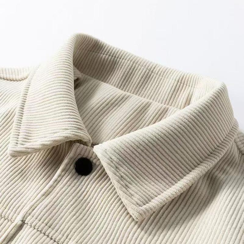 Autumn Winter New Men'S Casual Sports Top Functional Jacket Corduroy Lapel Jacket Cargo Jacket Casual Loose Multi-Pocket Retro Top