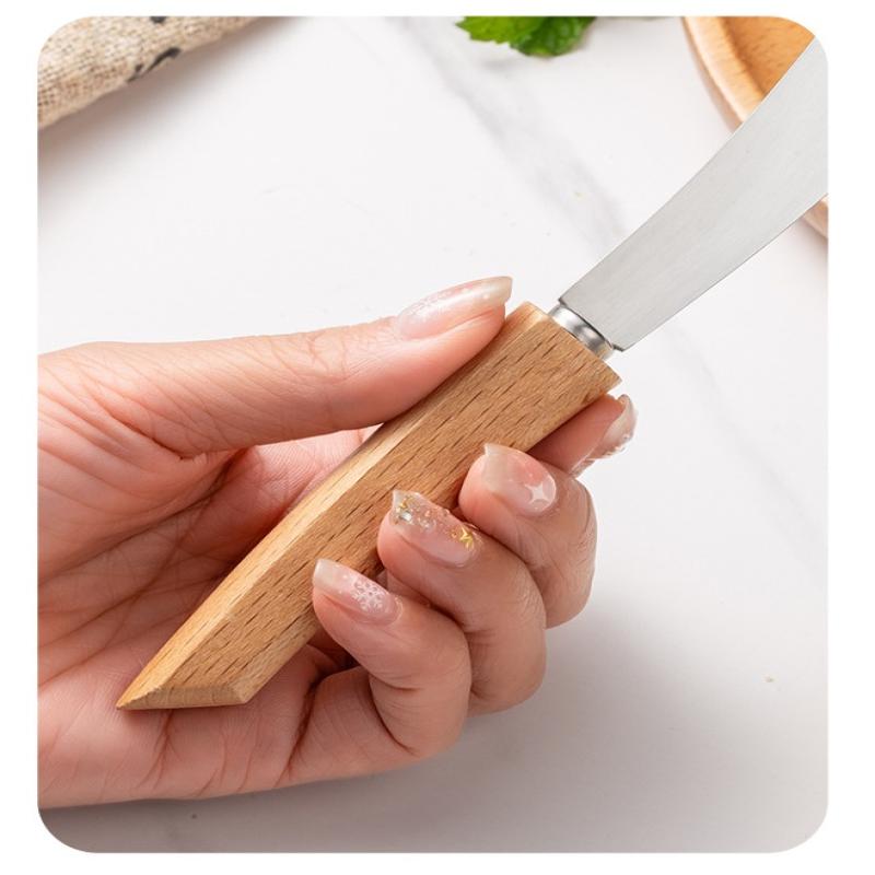 Botermesjes Roestvrij Staal Sandwich Smeerlepels Met Houten Handvat, Boter Roomkaas Jam Schrapers