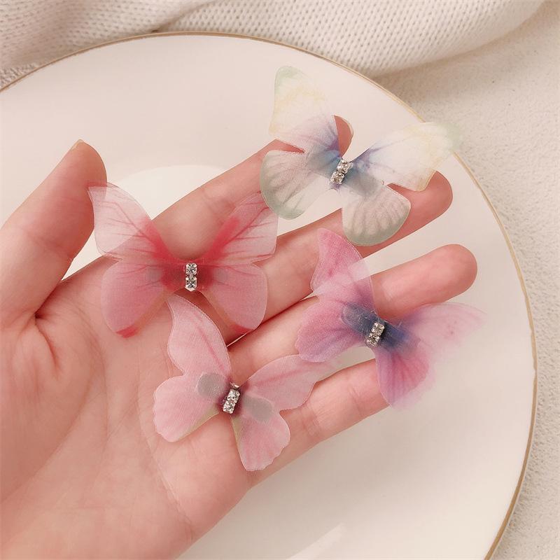 Ethereal Vintage Butterfly Hairpin - Elegant Sheer Tulle Hair Accessory