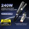 2-IN-1 USB + Type C 240W Fast Charging Cable With Foldable Holder Type-C Quick Charge Line USB Mobile Phone Stand Charge Wire