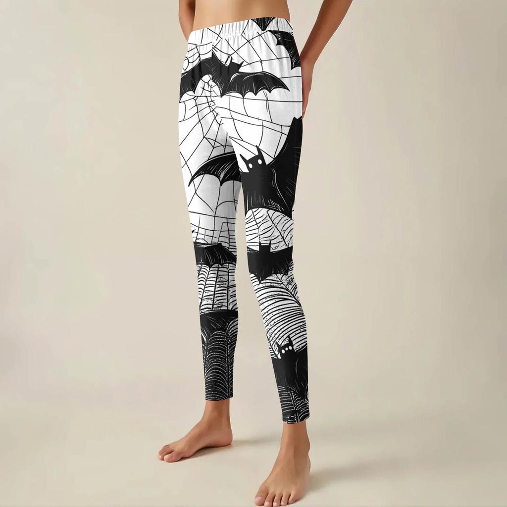 Women's Pants Halloween Printed Stretchy Soft Bottoms Casual Home Sleeping Pants