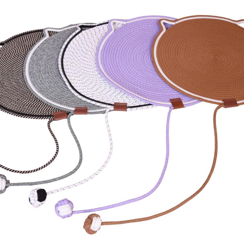 Cat Paw Woven Rope Mat: Self-Entertainment Ball, Washable Scratching Pad, and Sleeping Mat.