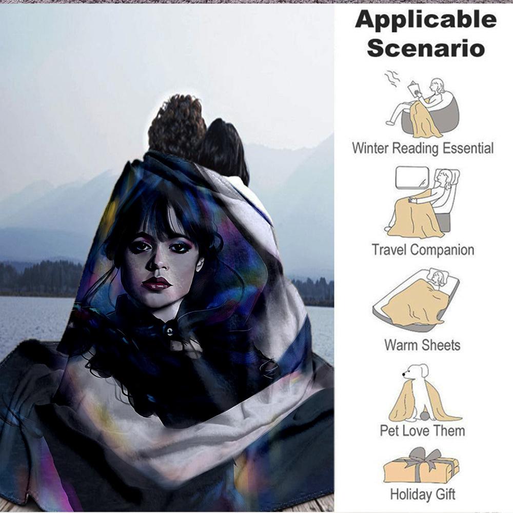 1pz Mercoledì Stampa Accogliente Coperta Leggera Calda Flanella Coperta da Divano, Letto, Soggiorno