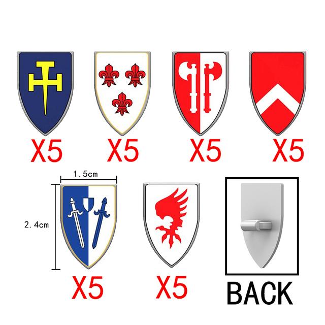 Military Building Blocks Medieval Solider Knights Equipments Mount War-Horse Wolf Flag Vests Shields Fiery Dragon Mini Blocks
