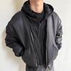 Unisex Korean Style Hooded Pilot Jacket - Faux Two-Piece Baseball Design for Autumn/Winter