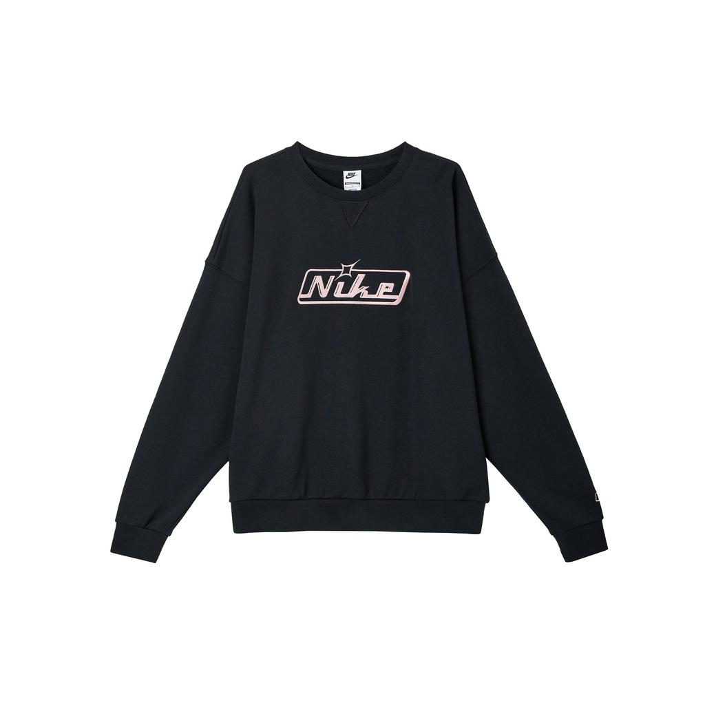 Nike Club Oversized Comfortable Crewneck Sweatshirt Unisex Sweatshirt Black Glaze-Pink HQ2957-010