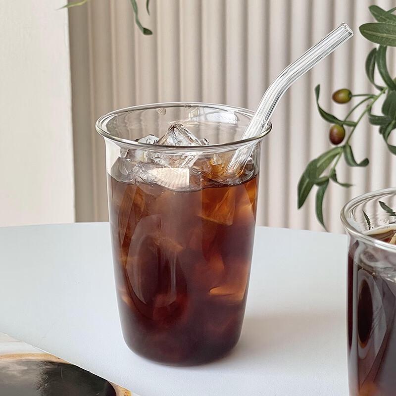

Heat-Resistant Borosilicate Iced Coffee Glass with Straw