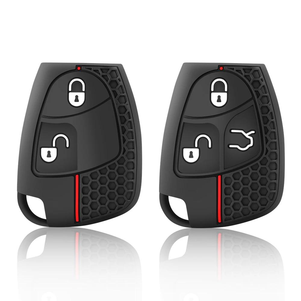Silicone Cover For Mercedes Benz B C E ML S CLK CL 2/3 Buttons Rubber Skin Remote Key Fob Case