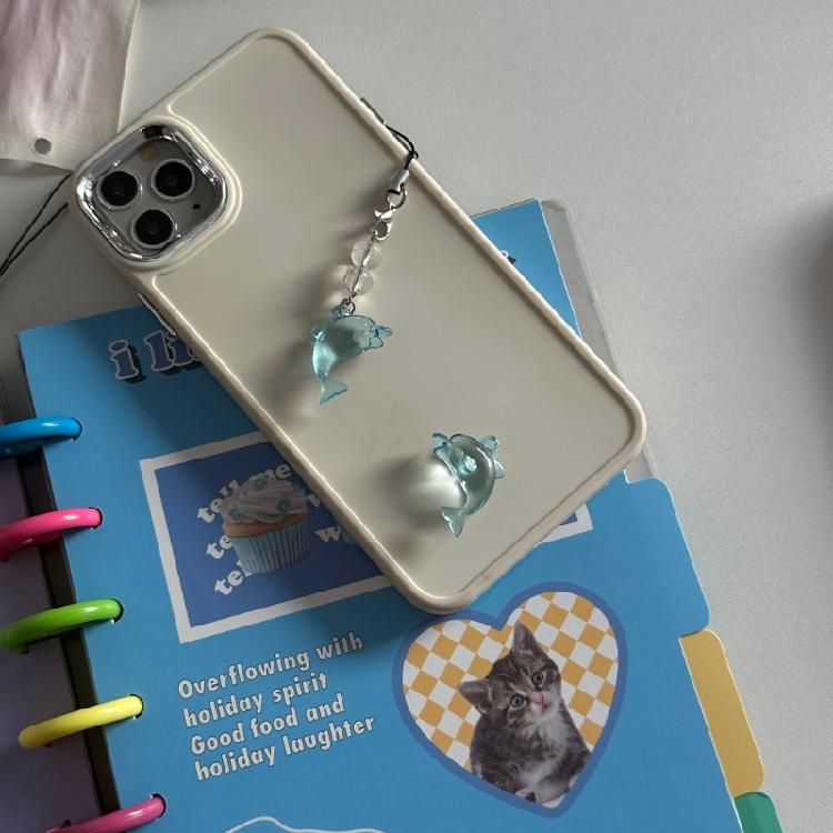 Elegant Blue Dolphin Phone Chain Charm Ornament Personalized Keyring Accessory