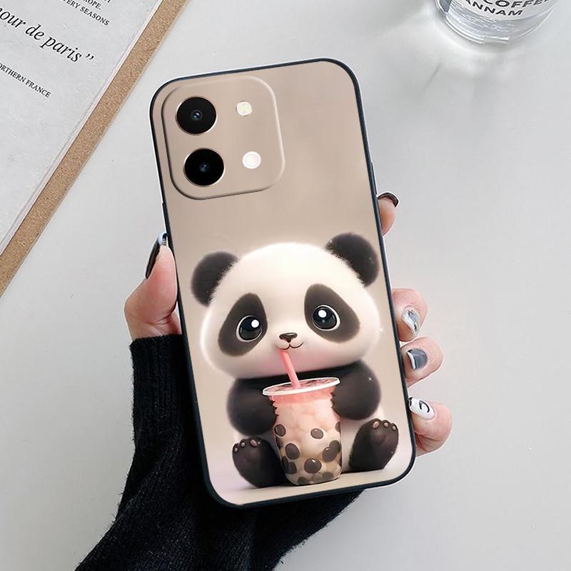 

Для Vivo Y28 4G Чохол Милий Модний Панда Квітка Силіконовий М який Тонкий Чохол-Багажник Для Vivo V2352 / Y28 Y 28 4G Бампер Vivo Y28 4G