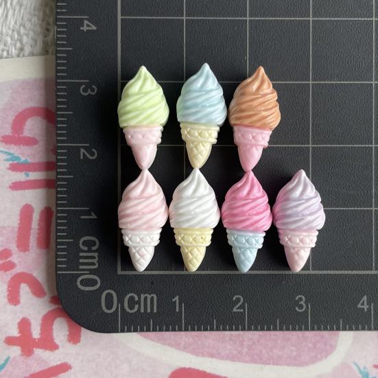 10Pcs Mini Colorful Ice Cream Charm Simulated Ice Cone Figurine DIY Handmade Jewelry Hair Clip Backpack Bag Decoration Accessories