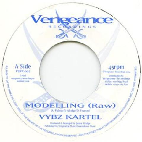 7inch Record VYBZ KARTEL - Modelling VENR002 Vengeance Recor 2004 UK Reggae, Ska & Dub