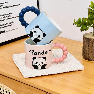 Panda Cartoon Cute Ceramic Cup High Value Household Mug Creative Personality Water Cup Set High Temperature Resistance Cup
