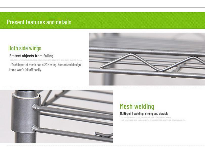 Solno Multi-Layer Iron Storage Rack for Kitchen & Bathroom