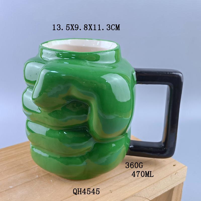 

Surrounding Hulk Hulk Fist Cup Ceramic Cup Water Cup Coffee Cup Mug Large Capacity Green Fist Teacup 401-500ml