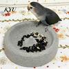 Volcanic Stone Bird Bowl Pumice Parrot Bowl, Spill-Proof Water Mess Free Food Cage Weighted Dish for Lovebirds Conures