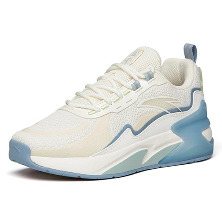 Anta Chasing Clouds Cushioning Low Top Sports Casual Shoes Women's White Blue Green 922218873-3