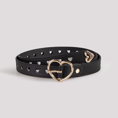 New Heart-shaped Buckle Hollowed-out Versatile and Fashionable PU Pin Buckle Women's Belt, Ins Women's Belt