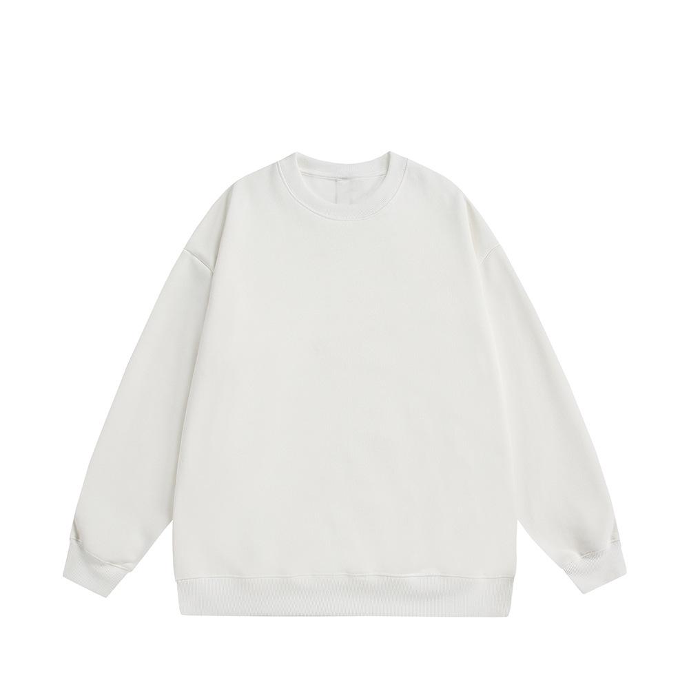 Autumn 2025 Men's Plus Size Loose Round Neck Solid Color Long Sleeve Hoodie