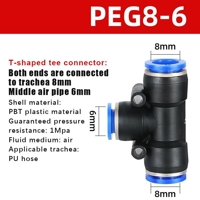 10 Stück Pu Pe Pv Pneumatikverschraubungen Pk Pza Py Rohrverbinder Hvff Sa Pm Schlauch 8mm 12mm Luftschlauch Schnellverschluss-Fitting