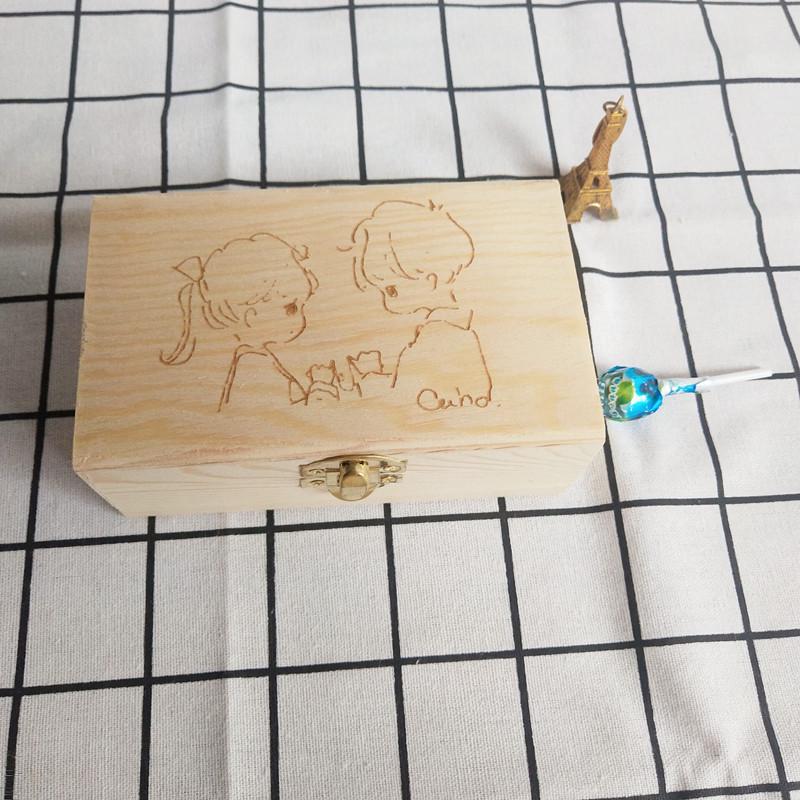 Vintage Solid Wood Rectangular Storage Box with Lid