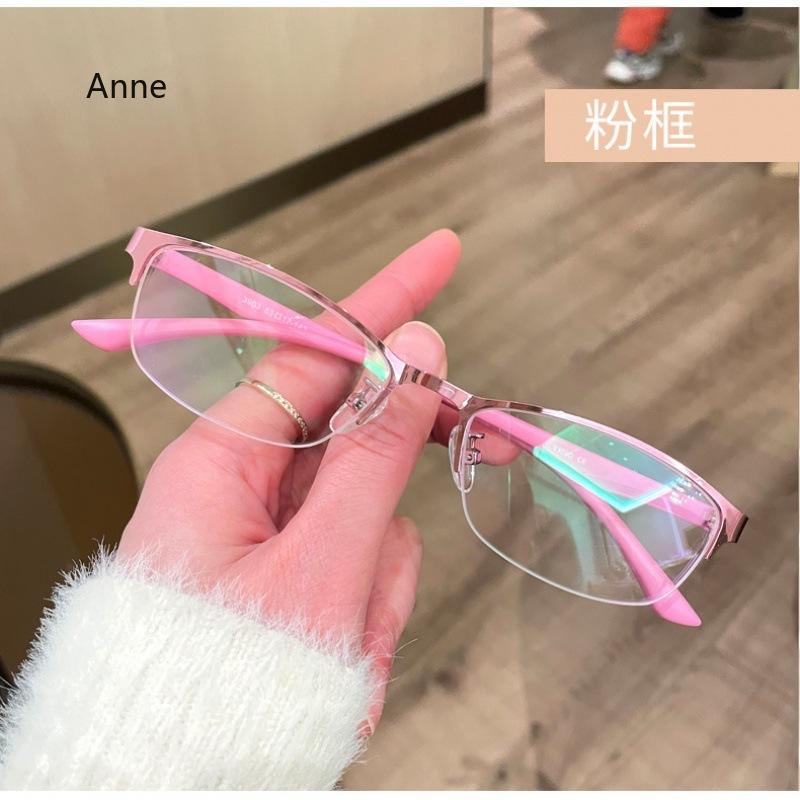 Myopia Glasses Women Fashion Glasses Metal Half Rim Oval Eyeglass Frame For Prescription Lenses Reading