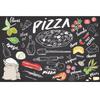 Handdrawn Pizza Menu Wallpaper Pizza Photo Wall Mural Snack Pizza Shop Wall Paper