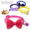 Pet Bow Collar Solid Color Holiday Dress Up Adorable Pet Cats Bow-knot Collar with Bell for Christmas