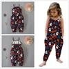 Halloween Pumpkin Skull Bat Cat Baby Kids Spaghetti Straps Romper Jumpsuit Children Clothes for 1-6 Years