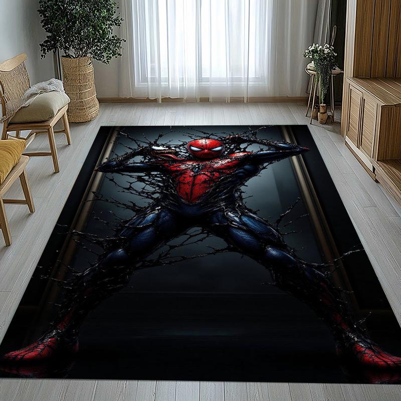 Marvel Avengers Spider Man Cartoon Living Room Non-Slip Area Rug Soft Carpet for Bedroom Kids Playroom Sofa,Home Decor Doormat