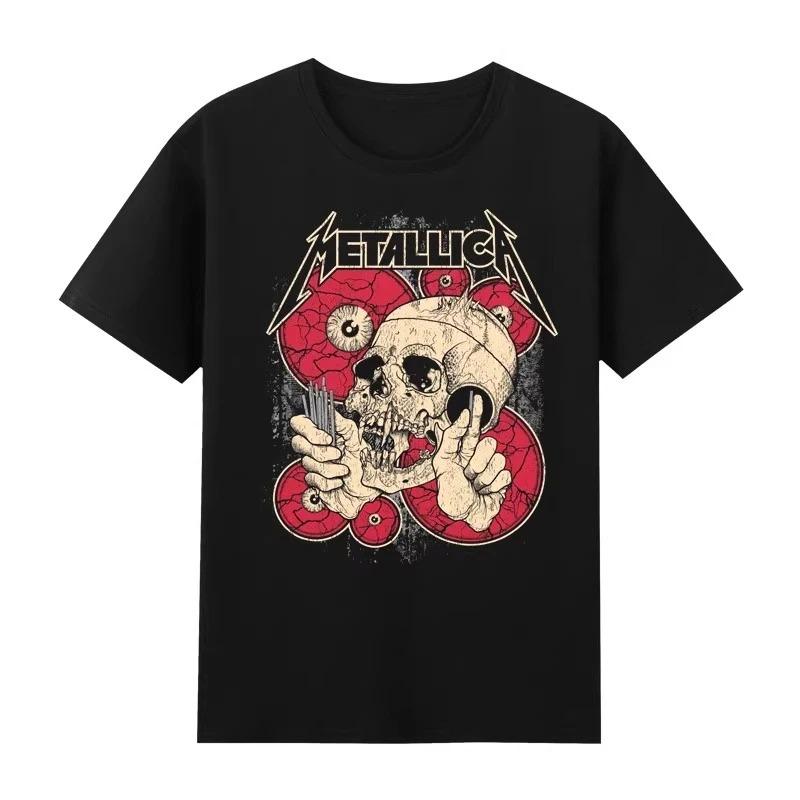 American Heavy Metal Band Metallica T-shirt Men Street Oversized Short Sleeve Heavy Cotton High Quality Loose Shirt Cotton Female Male Clothing