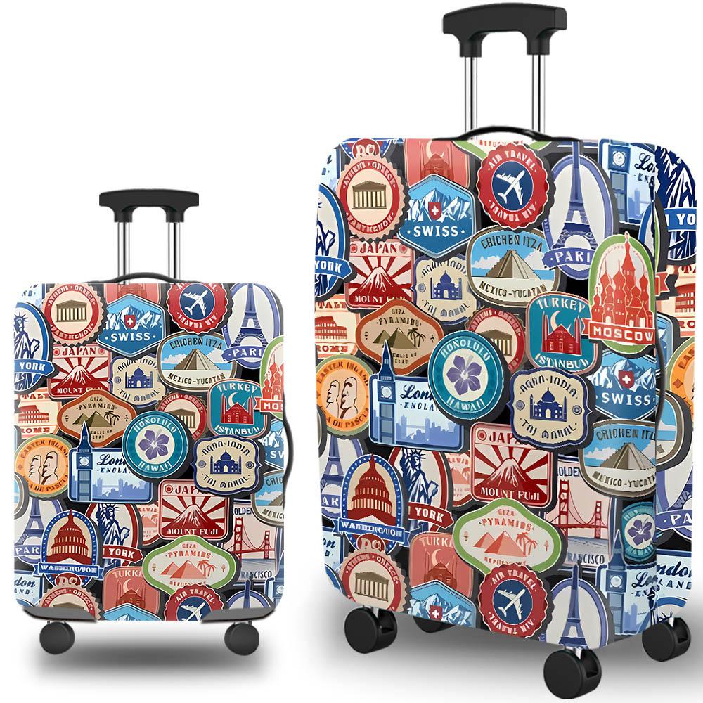 Doodle Design Travel Luggage Covers for Suitcase Luggage Protector, Dustproof Durable Elastic, Fit 18-32 inch Luggage