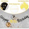 16th Birthday Decorations Banner Boys Girls, Black Gold Happy 16thBirthday Banners for Girls Boys (Birthday 16th)