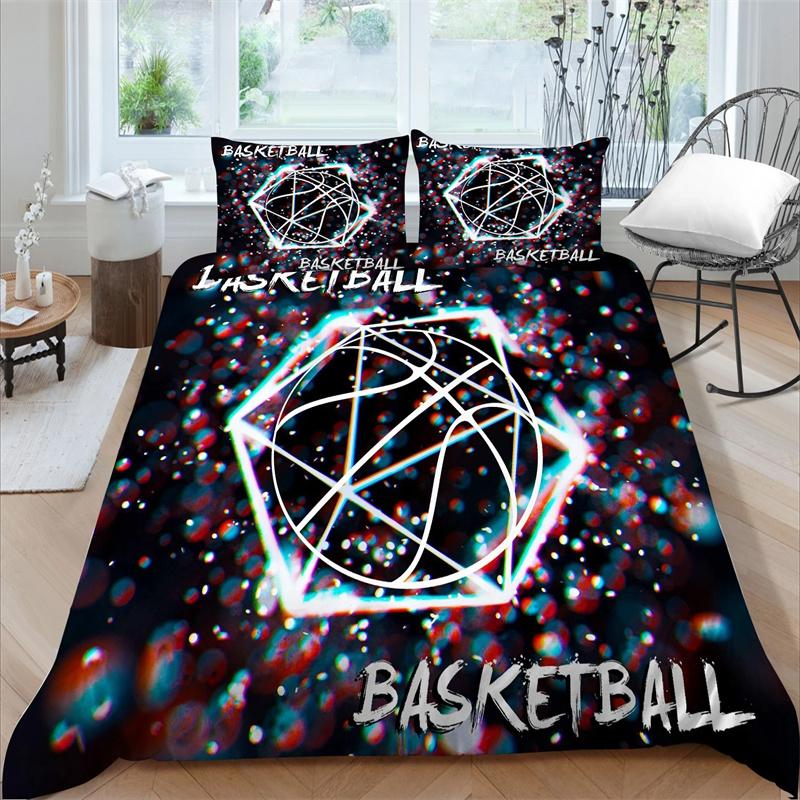 3D Król Królowa Poszwa na Kołdrę Motyw Sportowy Zestaw Pościeli Dla Dzieci Nastolatków Chłopców Gra w Piłkę Dekoracja Sypialni Miękka Poszwa na Kołdrę