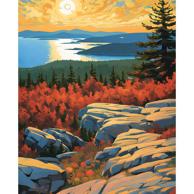 

CHENISTORY Paint By Number Forest Landscape DIY Frame Picture By Numbers Wall Art Unique Gift HandPainted For Living Room 20x30cm no frame