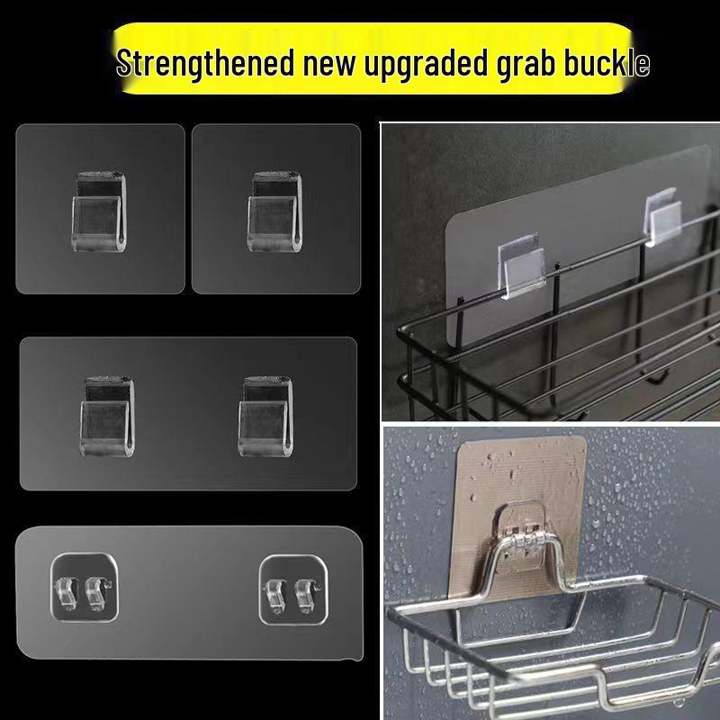 Transparent Acrylic Strong Adhesive Hook Sticker Shelf - No-Punch, Traceless Brushed Buckle