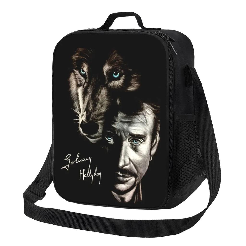 Johnny Hallyday Französischer Sänger Wiederverwendbare Lunchbox Multifunktion Heavy Metal Rock Kühler Thermische Lebensmittelisolierte Lunchtasche Schule