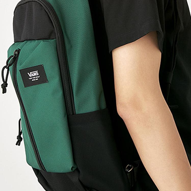 Vans Patchwork Zipper Crossbody Bag Men Shoulder Bag Green VN0A3I6BZIV