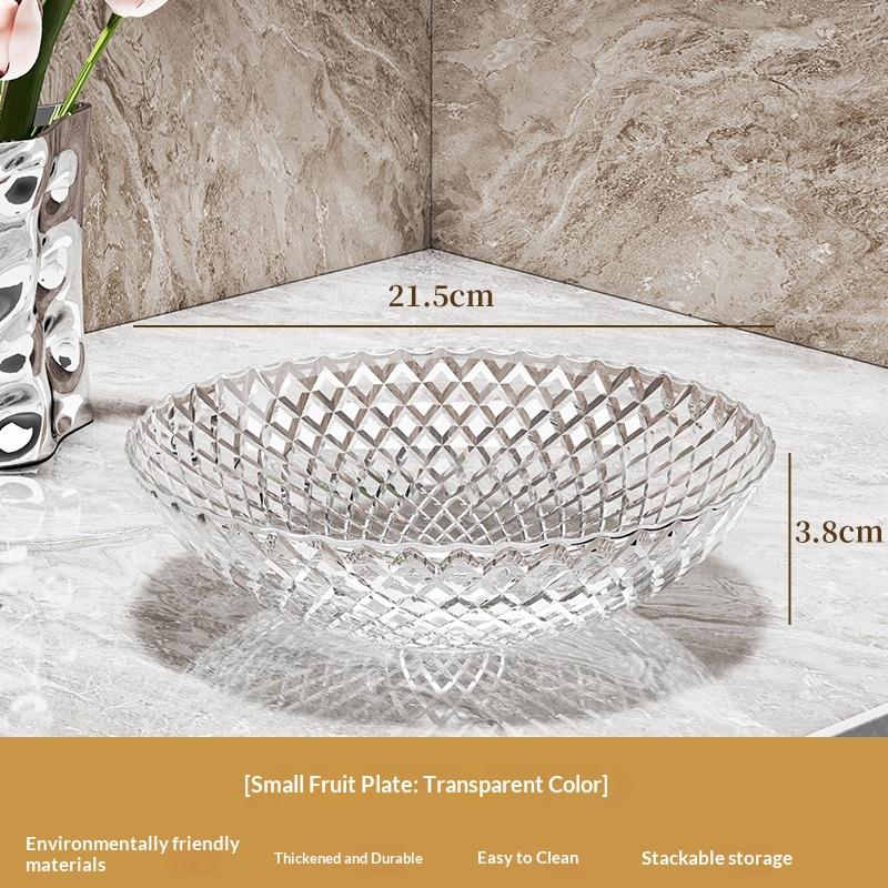 Exquisite Flower Shaped Transparent Fruit Plate Plastic Dessert Salad Tray Light Luxury Household Snack Plate