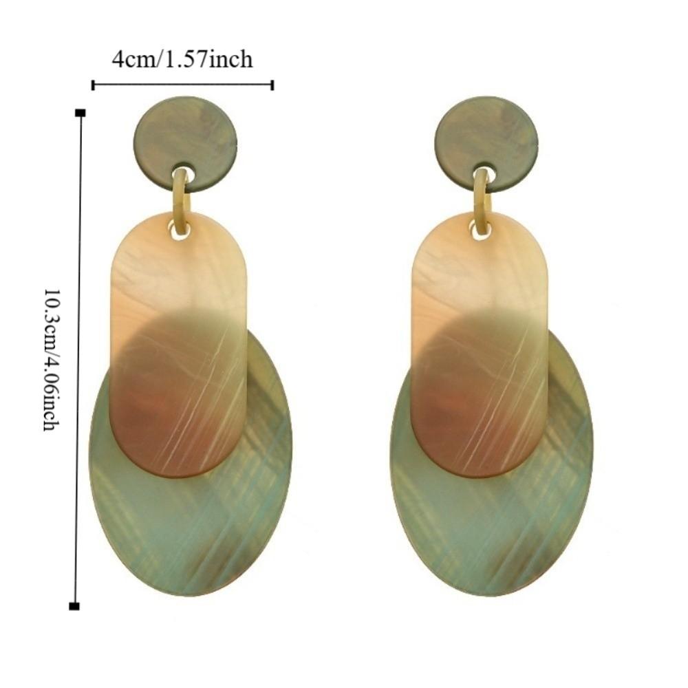 Acrylic Geometric Pendant Earring Hypoallergenic Exaggerated Round Oval Earrings Lightweight Exquisite Earrings for Women