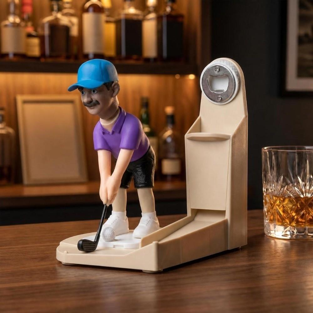 Neuer PLA Golf Flaschenöffner 3D Figur mit Score Board Bierdeckel Werfer Golfspieler Flaschenöffner Heimdekoration